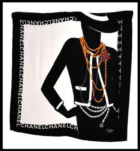 chanel silk scarf coco silhouette|chanel silk scarf vintage.